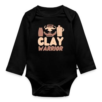 Pottery Ceramics Artist Clay - Baby Bio-Langarm-Body - Schwarz - Vorne