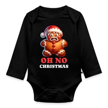 Lebkuchen Christmas Xmas Weihnachten - Baby Bio-Langarm-Body - Schwarz - Vorne