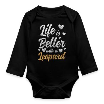 Raubtier Gefahr - Baby Bio-Langarm-Body - Schwarz - Vorne