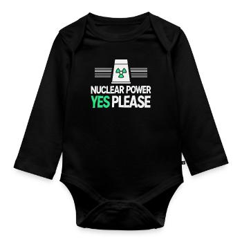 Énergie nucléaire s’il vous plaît - Pro Clean Energy - Body Bébé bio manches longues - noir - Devant