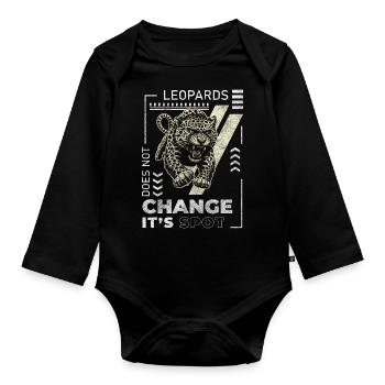 Chasseur de léopards rapide - Body Bébé bio manches longues - noir - Devant