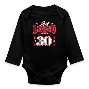 30th Birthday 1995 Legend 30 Years - Organic Longsleeve Baby Bodysuit - black - Front