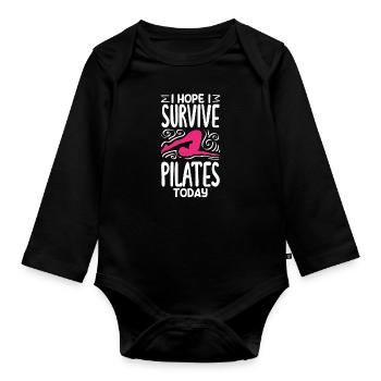 J’espère que je survivrai au Pilates aujourd’hui - Body Bébé bio manches longues - noir - Devant