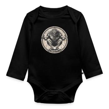 Yeti - Organic Longsleeve Baby Bodysuit - black - Front