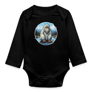 Yeti - Organic Longsleeve Baby Bodysuit - black - Front