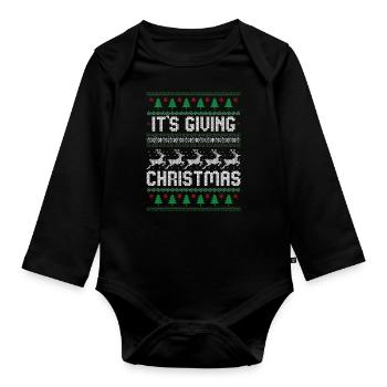 Es ist das Schenken von Weihnachten - Baby Bio-Langarm-Body - Schwarz - Vorne