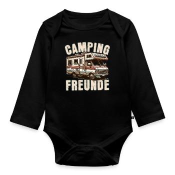 Amis du camping - Body Bébé bio manches longues - noir - Devant