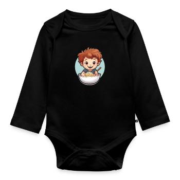Cereal Killer Lustiges Müsli Motiv - Baby Bio-Langarm-Body - Schwarz - Vorne