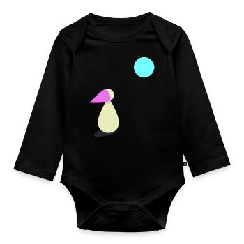 Longing Moonlight Gift - Organic Longsleeve Baby Bodysuit - black - Front