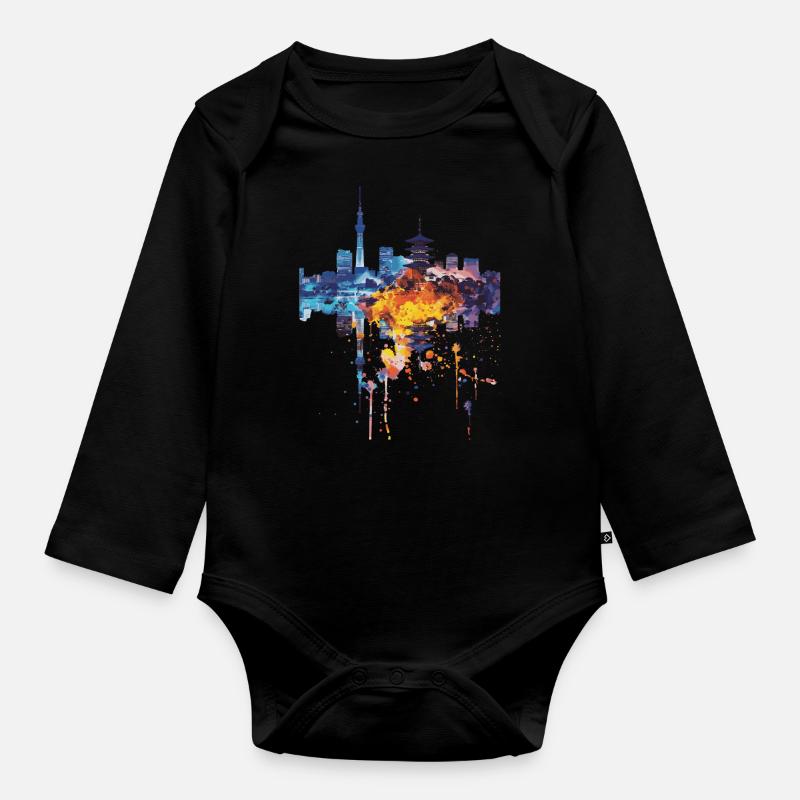 Matsumoto - Body Bébé bio manches longues - noir