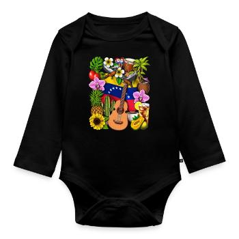 Venezuela Pride - Organic Longsleeve Baby Bodysuit - black - Front