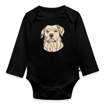 Propriétaire de chien Chiot Chien École Amoureux des chiens - Body Bébé bio manches longues - noir - Devant