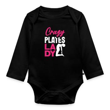Crazy Pilates Lady Fitness Pilates Passion - Organic Longsleeve Baby Bodysuit - black - Front