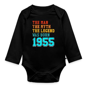 70e anniversaire en 1955 : l’homme du mythe - Body Bébé bio manches longues - noir - Devant