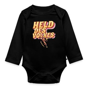 Held des Volkes - Baby Bio-Langarm-Body - Schwarz - Vorne