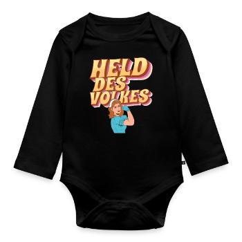 Held des Volkes - Baby Bio-Langarm-Body - Schwarz - Vorne