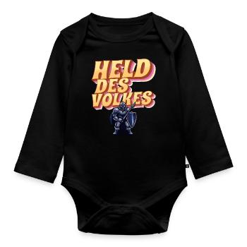 Held des Volkes - Baby Bio-Langarm-Body - Schwarz - Vorne