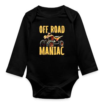 Offroad Maniac - Quad Biking Adventure Design - Organic Longsleeve Baby Bodysuit - black - Front