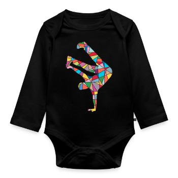 Breakdance Danse Breakdancer Breakdancer Kids - Body Bébé bio manches longues - noir - Devant