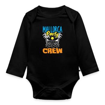 Mallorca Party Crew Mallorca Holidays - Organic Longsleeve Baby Bodysuit - black - Front