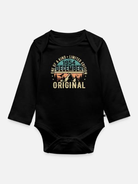 Legenden Geburtstag Dezember 1954 geboren Geschenk - Baby Bio-Langarm-Body - Schwarz