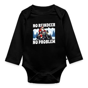 Motorcyclist Biker Christmas No Reindeer no - Organic Longsleeve Baby Bodysuit - black - Front