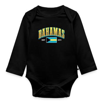 Bahamas Karibik Insel Atlantik Sommer Geschenk - Baby Bio-Langarm-Body - Schwarz - Vorne
