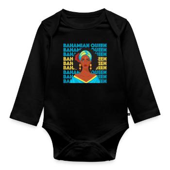 Bahamas Karibik Insel Atlantik Sommer Geschenk - Baby Bio-Langarm-Body - Schwarz - Vorne