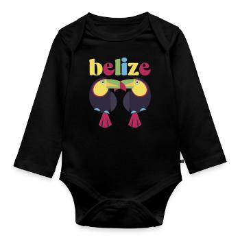 Belize Latino Belizer Belizerin Maya Geschenk - Baby Bio-Langarm-Body - Schwarz - Vorne
