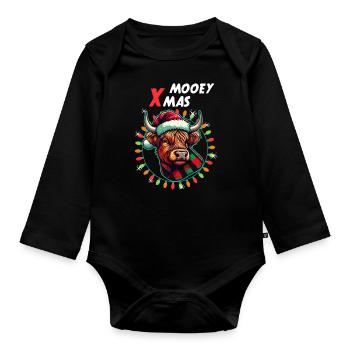 Noël de Noël de Noël de Noël - Body Bébé bio manches longues - noir - Devant