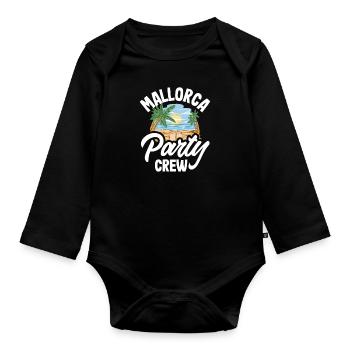 Mallorca Party Crew Mallorca Holidays - Organic Longsleeve Baby Bodysuit - black - Front