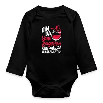 Mallorca Party Crew Vacances Majorque - Body Bébé bio manches longues - noir - Devant