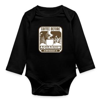 Passionné d’aquarium Café Aquascape Amateur de café - Body Bébé bio manches longues - noir - Devant