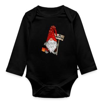 PC Wichtel Weihnachtsgnom - Baby Bio-Langarm-Body - Schwarz - Vorne