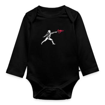 Fencing Sword Sabre Epee Fencing Gift - Organic Longsleeve Baby Bodysuit - black - Front