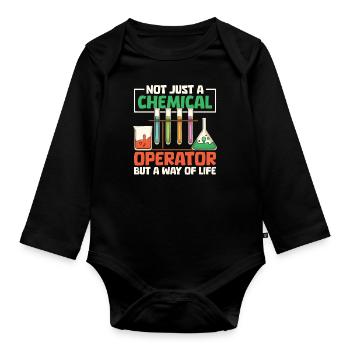 Chemical Operators - Organic Longsleeve Baby Bodysuit - black - Front