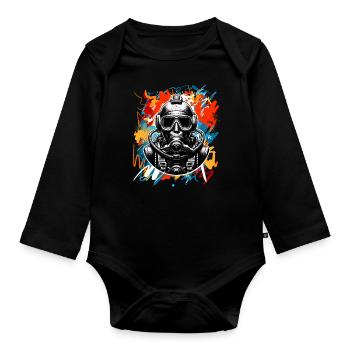 Tauchen Taucher - Baby Bio-Langarm-Body - Schwarz - Vorne