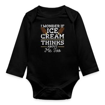 Crème glacée Delight Crème de plage - Body Bébé bio manches longues - noir - Devant