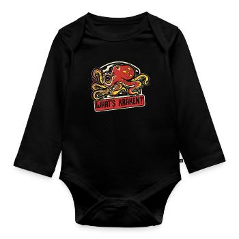 What's Kraken Cephalopoda Octopodes Octopoda - Organic Longsleeve Baby Bodysuit - black - Front