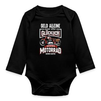 Moto Motard Drôle Motard Cadeaux - Body Bébé bio manches longues - noir - Devant