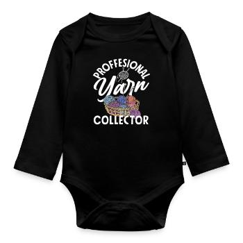 Professional Knitting Yarn Collectors - Organic Longsleeve Baby Bodysuit - black - Front