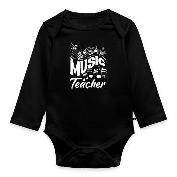 Lustiges Lehrer Lehrerinnen Geschenk - Baby Bio-Langarm-Body - Schwarz - Vorne