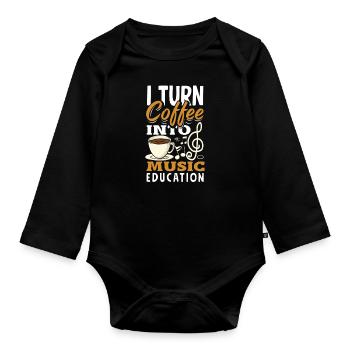 Lustiges Lehrer Lehrerinnen Geschenk - Baby Bio-Langarm-Body - Schwarz - Vorne