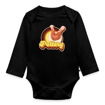 Pottery Ceramics Artist Retro 70s - Baby Bio-Langarm-Body - Schwarz - Vorne
