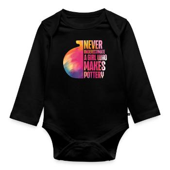 Pottery Ceramics Artist Watercolor - Organic Longsleeve Baby Bodysuit - black - Front
