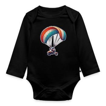 Motorschirm Paramotor - Organic Longsleeve Baby Bodysuit - black - Front