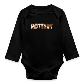 Pottery Ceramics Artist Pottery - Organic Longsleeve Baby Bodysuit - black - Front