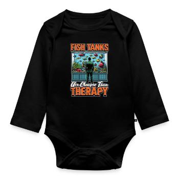 Aquarium Enthusiast Fish Tanks Are Aquascaping - Organic Longsleeve Baby Bodysuit - black - Front