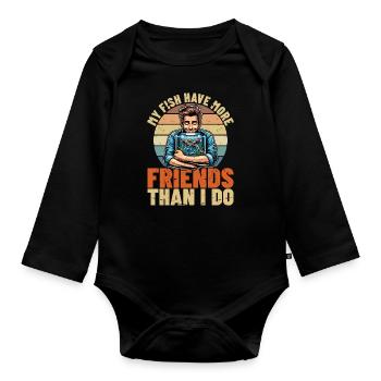 Aquarium Enthusiast My Fish Have Fishkeeping Lover - Baby Bio-Langarm-Body - Schwarz - Vorne