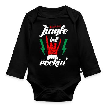 Jingle bell Rockin Musique de Noël - Body Bébé bio manches longues - noir - Devant